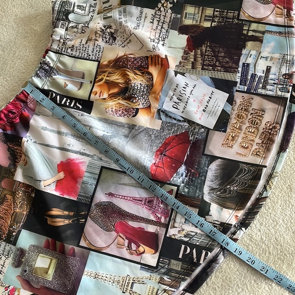 Newspaper Print Style neoprene Circle Skirt - Picture 4 of 5